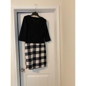 Black and white grid dress